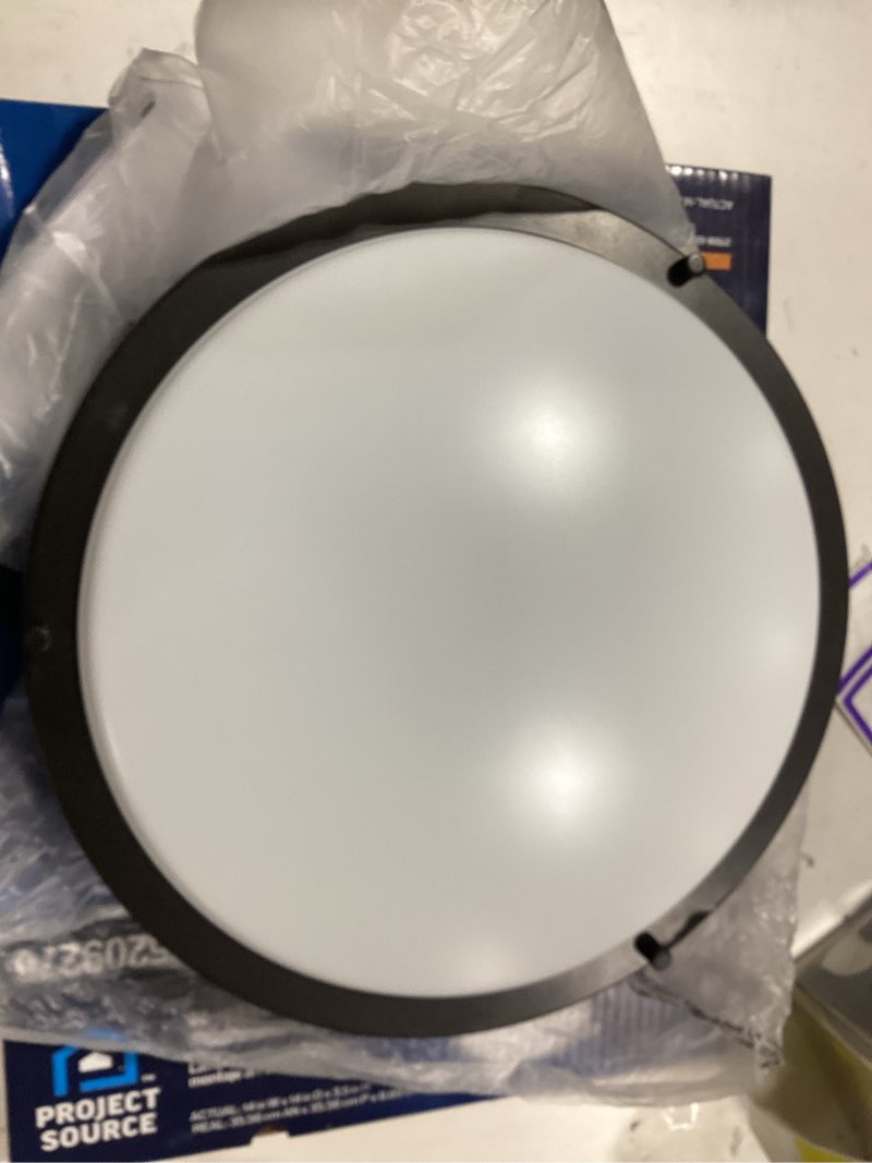 Condition photo showing Good Condition for project source 1-light matte black led flush mount light