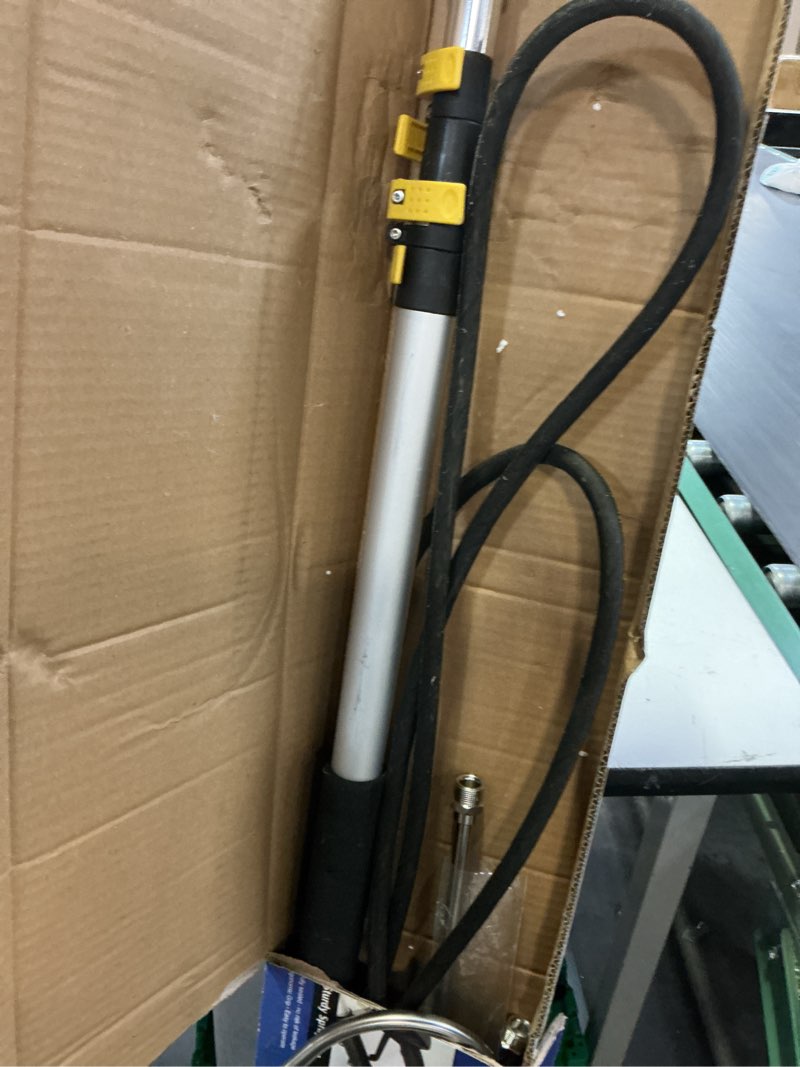 Condition photo showing Good Condition for janz 24 ft pressure washer telescoping wand with power washer extension wands, brush head, gutter cleaner, 7 spray nozzle tips, 2 hose adapters and support belt tw-004