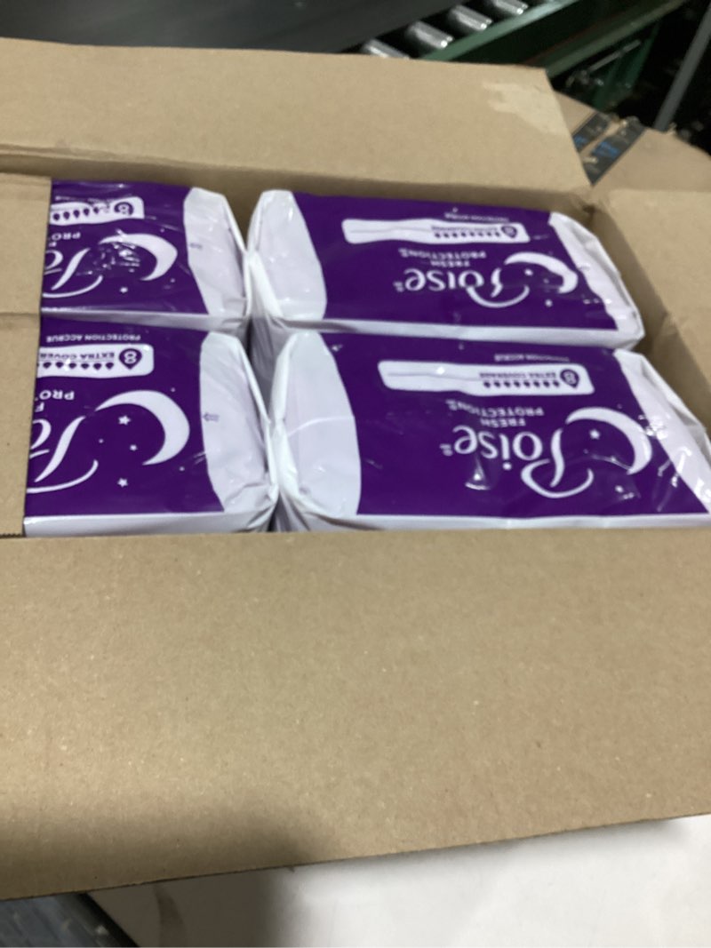 Condition photo showing As Is for poise ultra thin incontinence pads & postpartum pads for bladder leaks, 4 drop moderate absorbency, regular length, 144 count, packaging may vary regular length 144