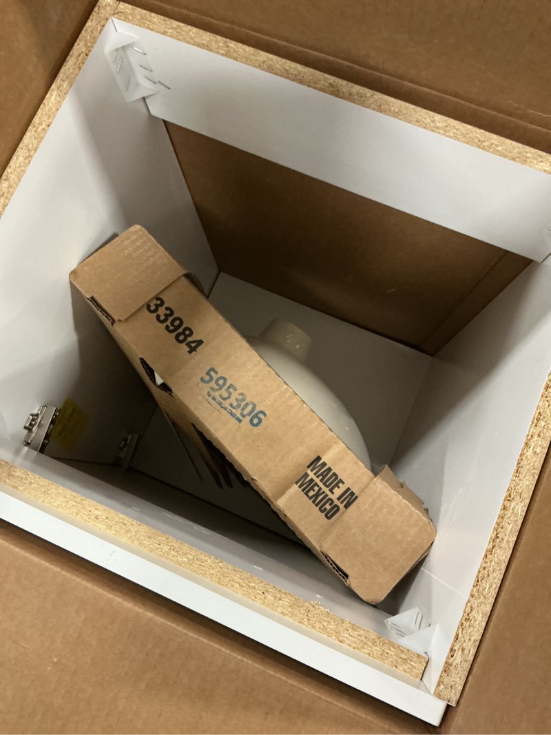 Condition photo showing As Is for Project Source 18-in White Single Sink (missing parts)