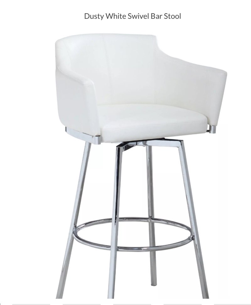 Dusty White Swivel Bar Stool