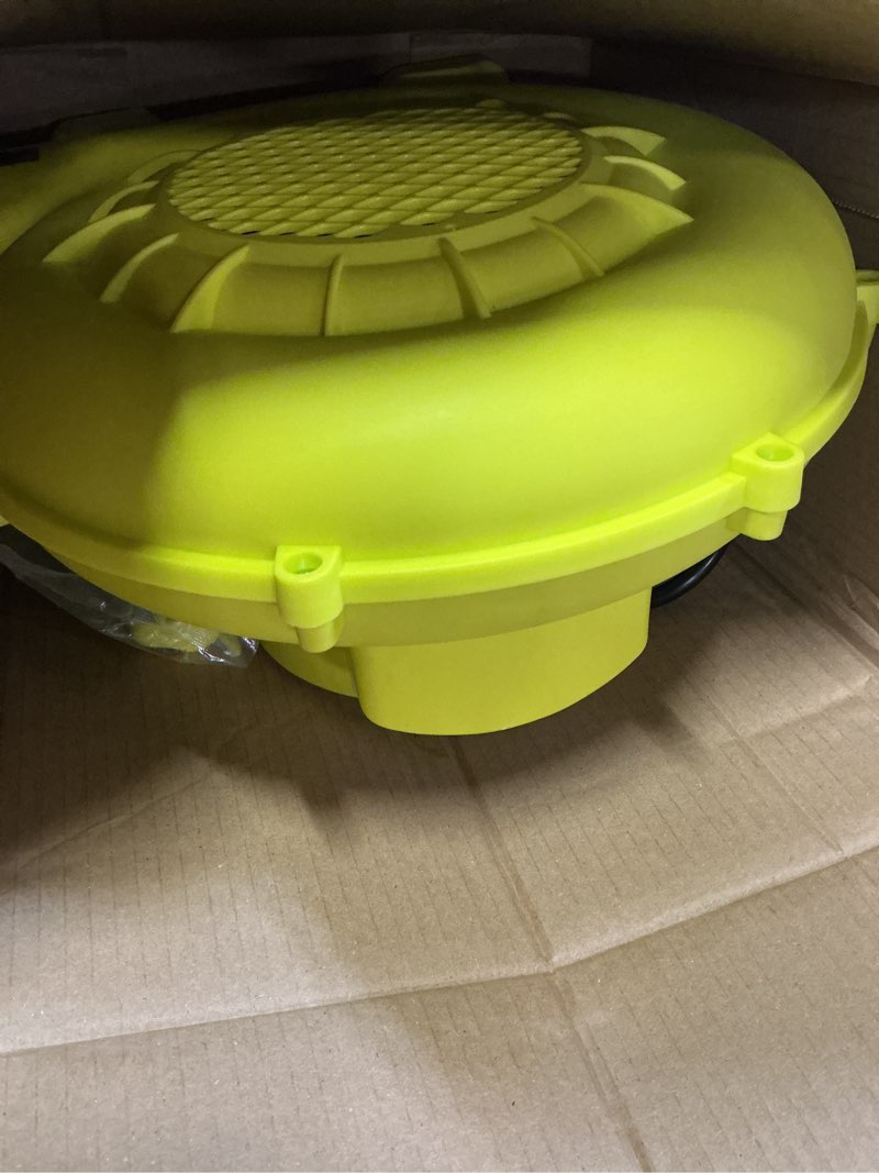 Condition photo showing Good Condition for 370w blower for bounce house: heavy-duty portable inflatable blower with double-sided fan blades, 120v, 4 ground stakes for bouncy castle, water slide, arch, outdoor parties