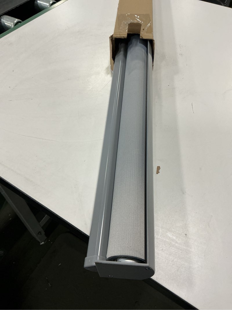 Condition photo showing As Is for ChrisDowa Cordless Zebra Blinds for Windows, Dual Layer Free-Stop Light Filtering Window Roller Shades, Pull Down Privacy Zebra Shades for Home, Office, Bedroom, Door (49" W x 72" H, Light Grey) 49"W x 72"H Light Grey