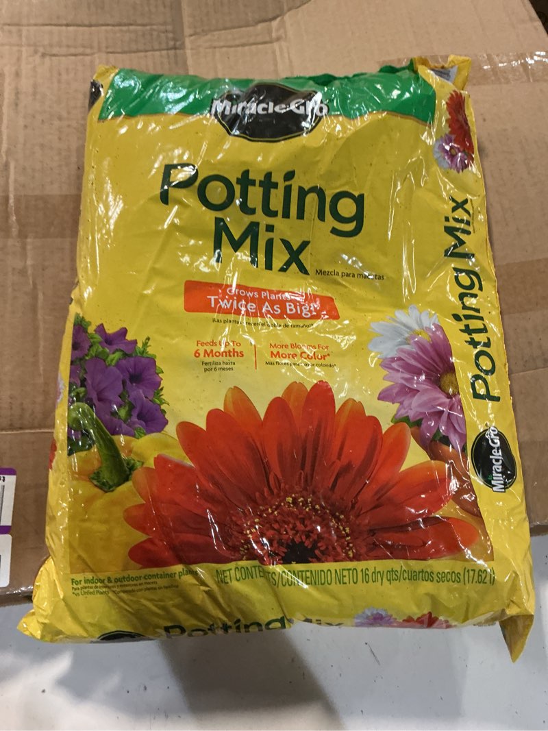 Condition photo showing Good Condition for (pack of 2) miracle-gro potting mix  for container plants  flowers  shrubs  16 qt.a