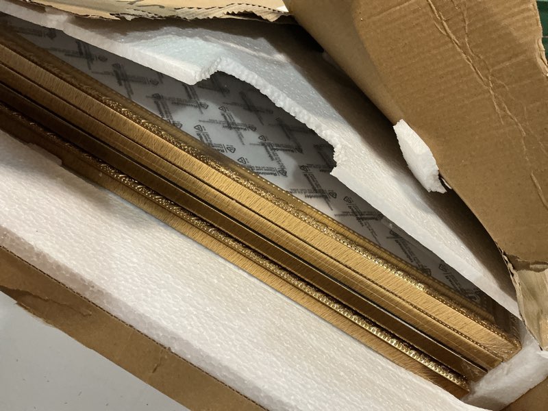 Condition photo showing Good Condition for bescrcl 16x20 picture frame gold, frames for wall display, rustic vintage photo frame with shatterproof crystal acrylic, 4 pack gold 16x20