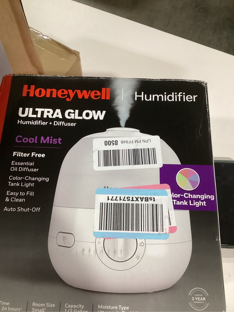 Condition photo showing Good Condition for Honeywell Ultra Glow Light Changing Humidifier and Diffuser – Cool Mist Humidifier for Bedroom or Office with Essential Oil Diffuser