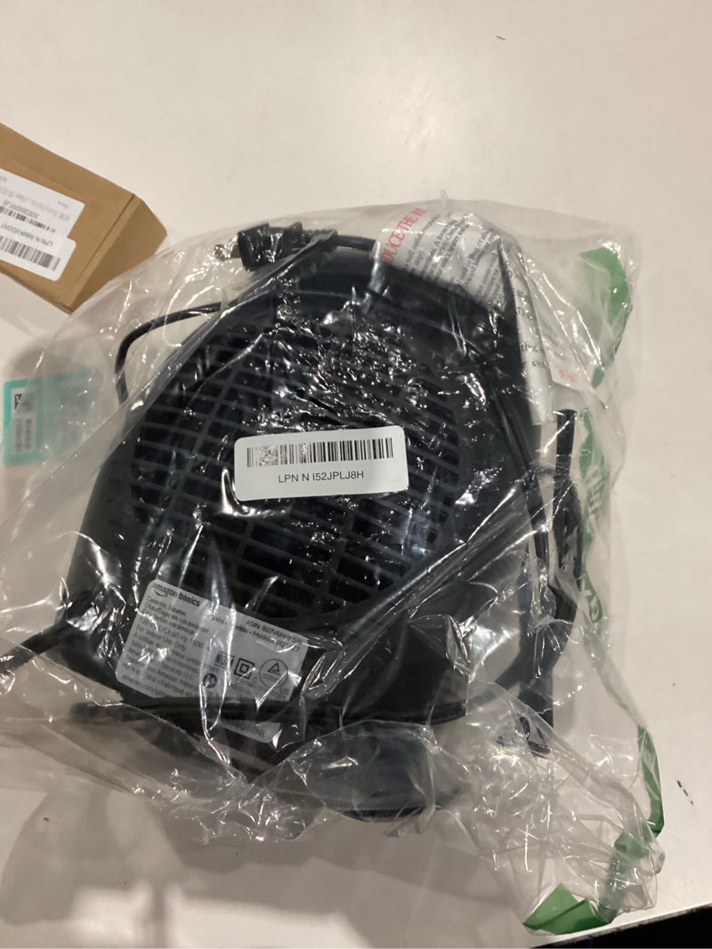 Condition photo showing As Is for Amazon Basics Ceramic Space Heater, Portable Indoor Heating Solution, With Overheat and Tip-Over Protection, Thermostat, Non-Oscillating, 1500W, 7.52"D x 6.34"W x 9.45"H, Black Non-oscillating black