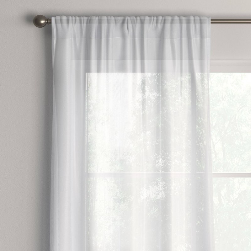 sheer crinkle window curtain panel white - room essentials™: modern polyester rod pocket