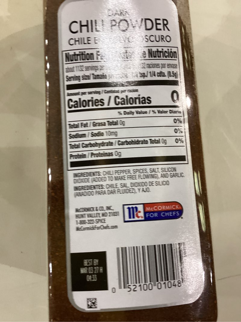 Mccormick chili powder