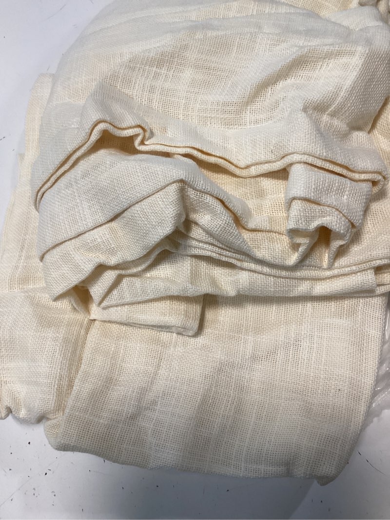 Condition photo showing Good Condition for cotton sheer curtain set (set of 2), 48x84, ivory