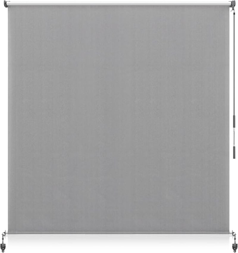 PHI VILLA Outdoor Roller Sun Shade, Patio Cordless Blinds Roll Up Shade (94” W unknown length)(color may vary)