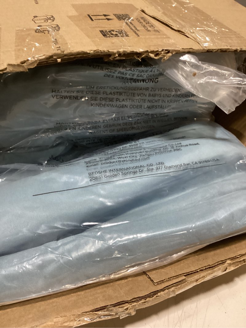 Condition photo showing Good Condition for Bedsure Queen Comforter Set 7 Pieces, Grey Blue Striped Bedding Set for All Seasons, Reversible, Cationic Dyeing Bed in a Bag with Comforter, Sheets, Pillowcases & Shams 13 - Grey Blue Queen