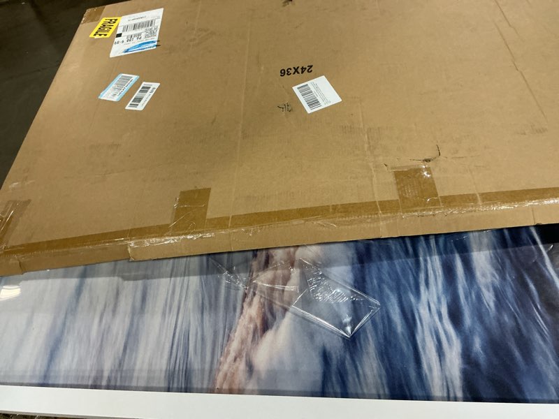 Condition photo showing As Is for 24x36 poster frame white, poster frames 24 x 36 inches or 24x36 picture frames with hd plexiglass durable and scratch-proof for horizontal or vertical wall mounting, 1 pack. white 24x36