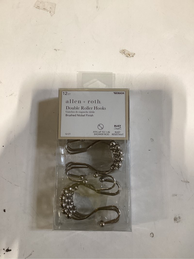 Condition photo showing New/Like New for allen + roth 12 shower rings brushed nickel finish #5138250 new in package