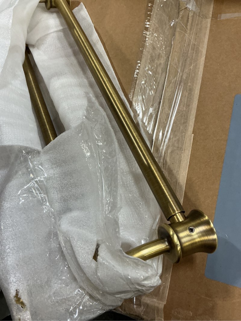 Condition photo showing Good Condition for hoimpro adjustable retractable 15-27 inches stainless steel bathroom towel bar, bathroom accessories bath hotel double towel bar rod hanger wall mounted towel holder towel rack, antique brass