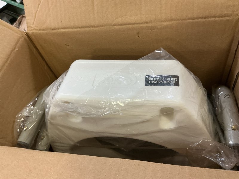 Condition photo showing Good Condition for carex 3.5 inch raised toilet seat with arms, elongated toilet seat riser, up to 250 lbs capacity, elevating & raising seat for elderly & handicap, universal, slip-resistant with padded handles, white