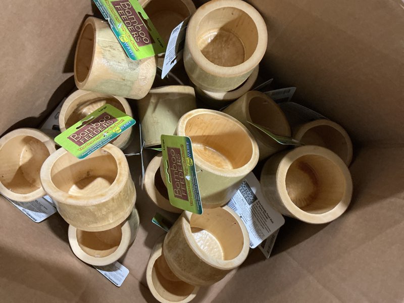 Condition photo showing Good Condition for ((BIDDING ON 17))Ware Mfg. Inc. Bird-sm An-Bamboo Feeders Bowl For Small Animals- Natural Large