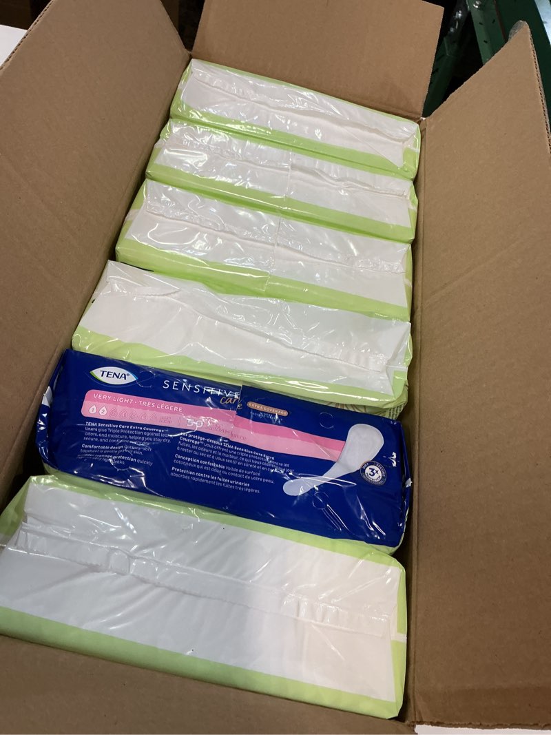 Condition photo showing New/Like New for tena sensitive care panty liners for women, very light absorbency, extra coverage, sensitive care - 300 count 300 count (pack of 1)