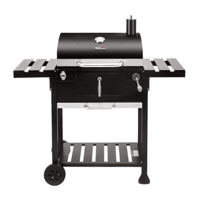 Royal Gourmet CD1824EN 24” Charcoal Grill Outdoor Smoker with Side Tables Backyard Griller Party BBQ Picnic Patio Cooking, Black