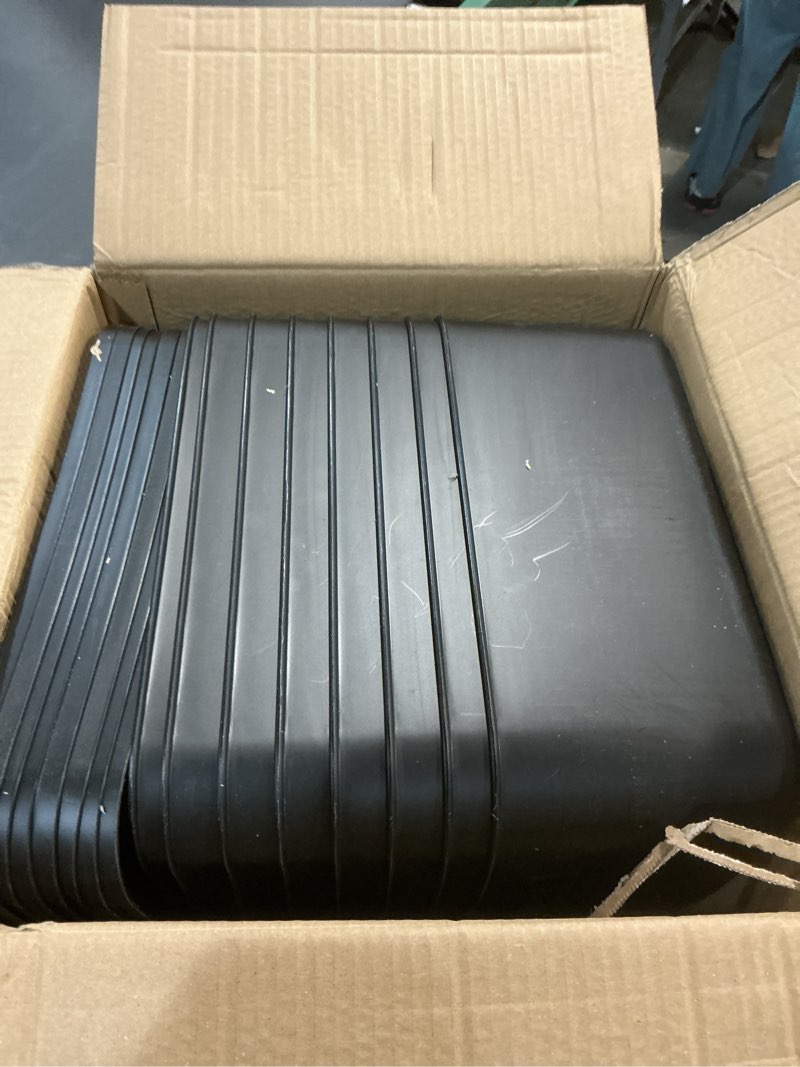 Condition photo showing Good Condition for Hoolerry 8 Pieces Colorful Storage Bins with Lid, Plastic Storage Basket Organizing Container Stackable Box with Handle for Shelves Desktop Playroom Office(9.8 x 7.1 x 6.3 Inch,Black) 9.8 x 7.1 x 6.3 Inch Black