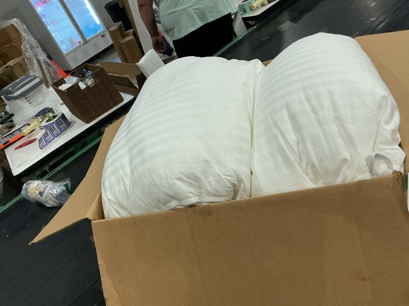 Condition photo showing As Is for beckham hotel collection bed pillows king size set of 2 - down alternative pillow for back, stomach or side sleepers