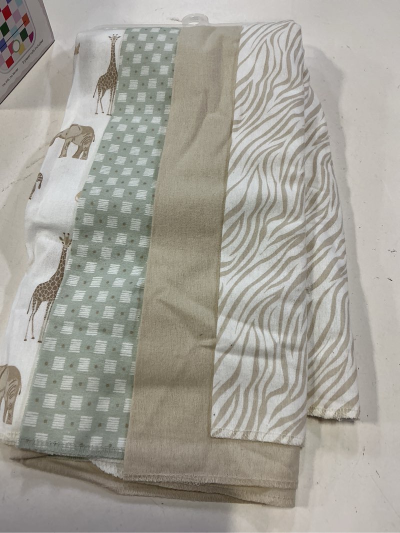 Condition photo showing New/Like New for parent's choice cotton flannel receiving blankets for baby boys and girls, safari, 4 pack
