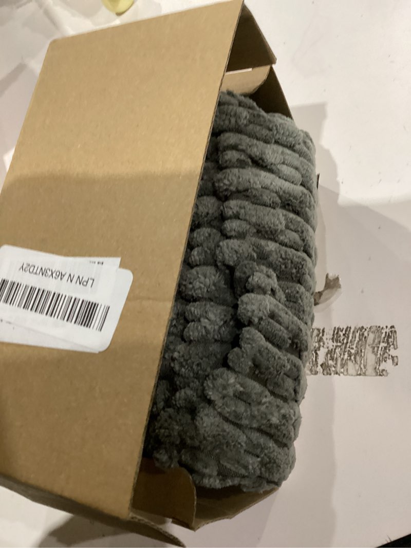 Condition photo showing As Is for Kevin Textile 14x36 Inch Long Lumbar 1 Pack Boho Decorative Throw Pillow Cover Soft Striped Corduroy Rectangle Cushion Case Farmhouse Accent for Living Room Couch Sofa Bed, Dark Grey 36" x 14" (Pack of 1) Dark Grey