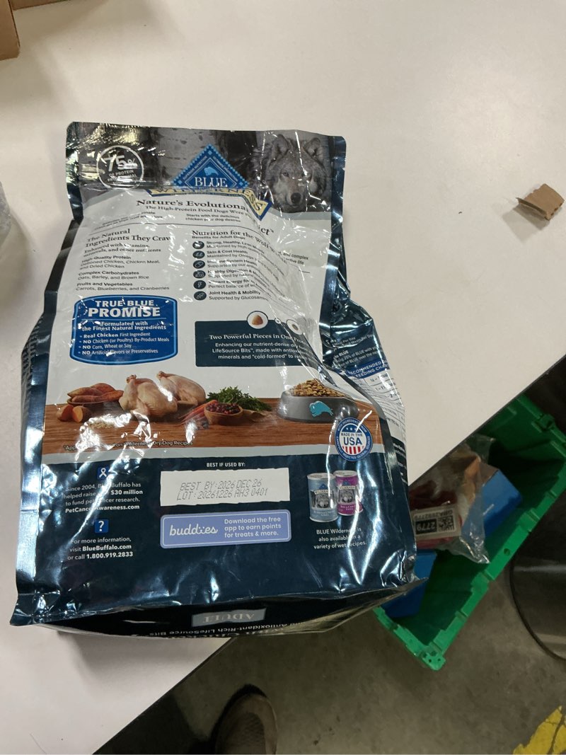 Condition photo showing New/Like New for (By 2026-Dec-26)Blue Buffalo Wilderness Dry Dog Food Plus Wholesome Grains, Chicken, 4.5 lbs.