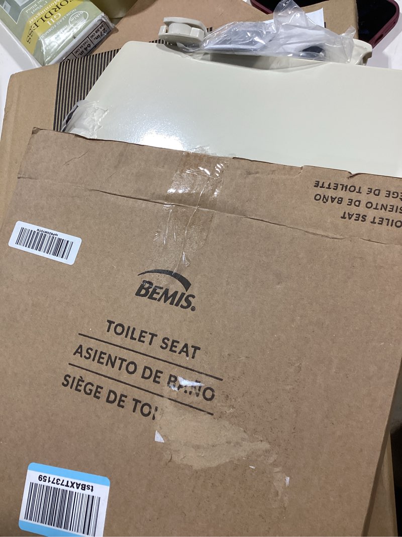 Condition photo showing New/Like New for bemis 1500ec 146 almond elongated molded wood toilet seat with easy-clean & change hinge