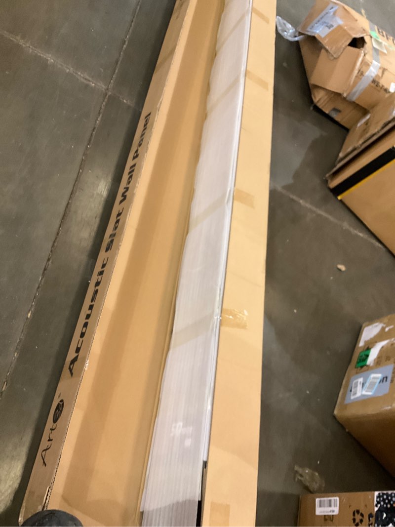 Condition photo showing New/Like New for art3d 6-pack acoustic wood slat wall panels for interior decor, 3d fluted sound absorbing wood paneling for accent wall ceiling kitchen living room bedroom office, 94.5 x 7.9 inch deep walnut 6pcs - 94.5 * 7.9 inch dark walnut 6