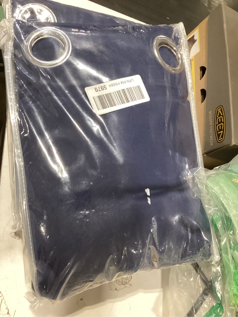 Condition photo showing New/Like New for cosviya grommet blackout room darkening navy blue curtains 84 inch length 2 panels,thick polyester light blocking insulated thermal window curtain drapes for bedroom/living room,52x84 inches 52"w x 84"l (pack of 2) navy blue