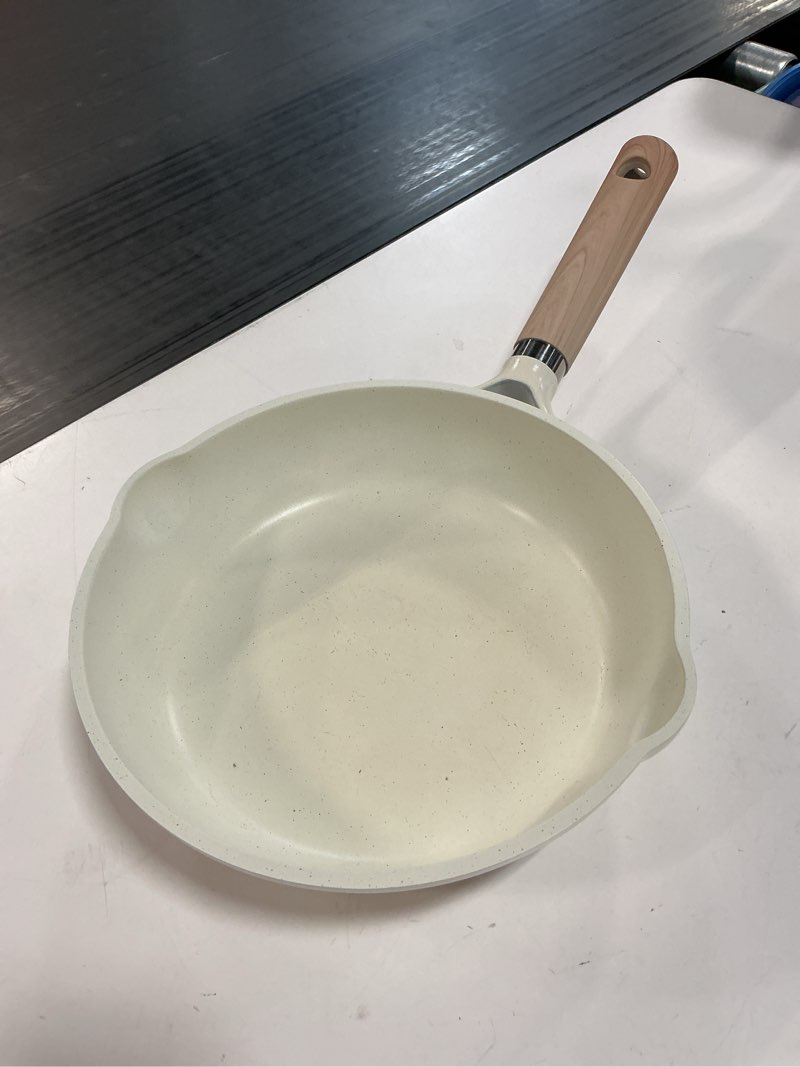 Condition photo showing New/Like New for carote nonstick frying pan 8" skillet with induction, egg omelet pan non-stick chef's pan compatible for all stoves, bon appetit, white granite