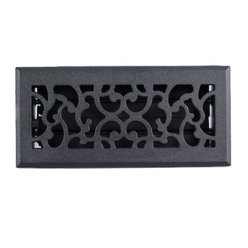 allen + roth 4-in x 10-in maximum airflow steel matte black floor register
