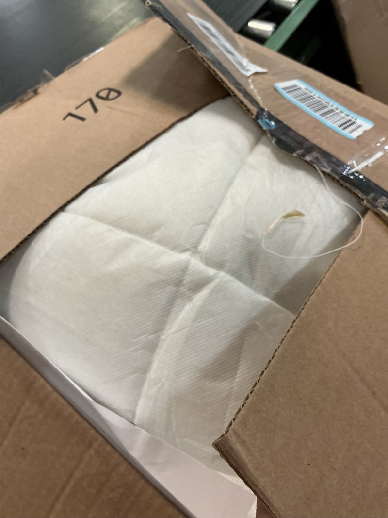 Condition photo showing As Is for serta comfortsure queen mattress cover, fitted pillow top mattress pad, super soft and breathable quilted cotton protector with 18" elastic deep pockets for secure fit, white