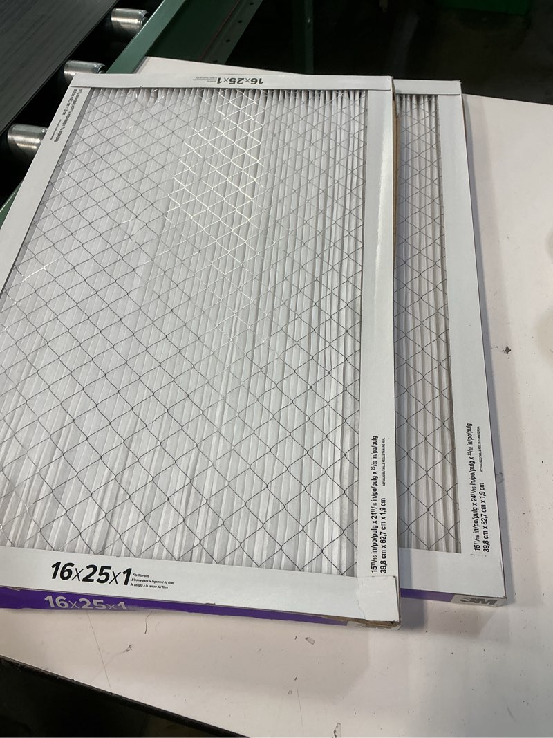 Condition photo showing As Is for Filtrete 16x25x1 Smart Air Filter, MPR 3  MERV 12, 1-Inch Allergen, Bacteria and Virus Air Filters for ACs and Furnaces, 2 Filters