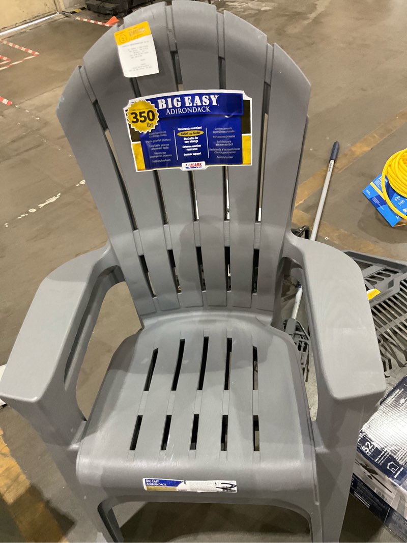 Set of 2 Adams PATIO Big Easy Stackable Charcoal Resin Frame Stationary Adirondack Chair