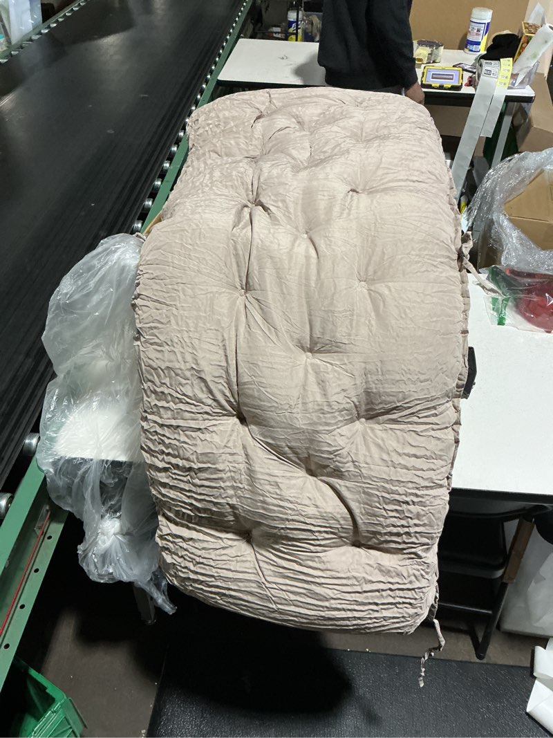 Condition photo showing Good Condition for Similar to Arden Outdoor Wicker Settee Cushion, 41.5 x 18, Rain-Proof, Fade Resistant 41.5 x 18, Tan Leala