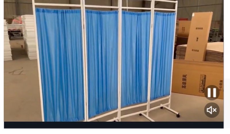 tonchean Rolling Medical Privacy Screen with Wheels 4-Panel Medical Room Divider with Foldable Panel
