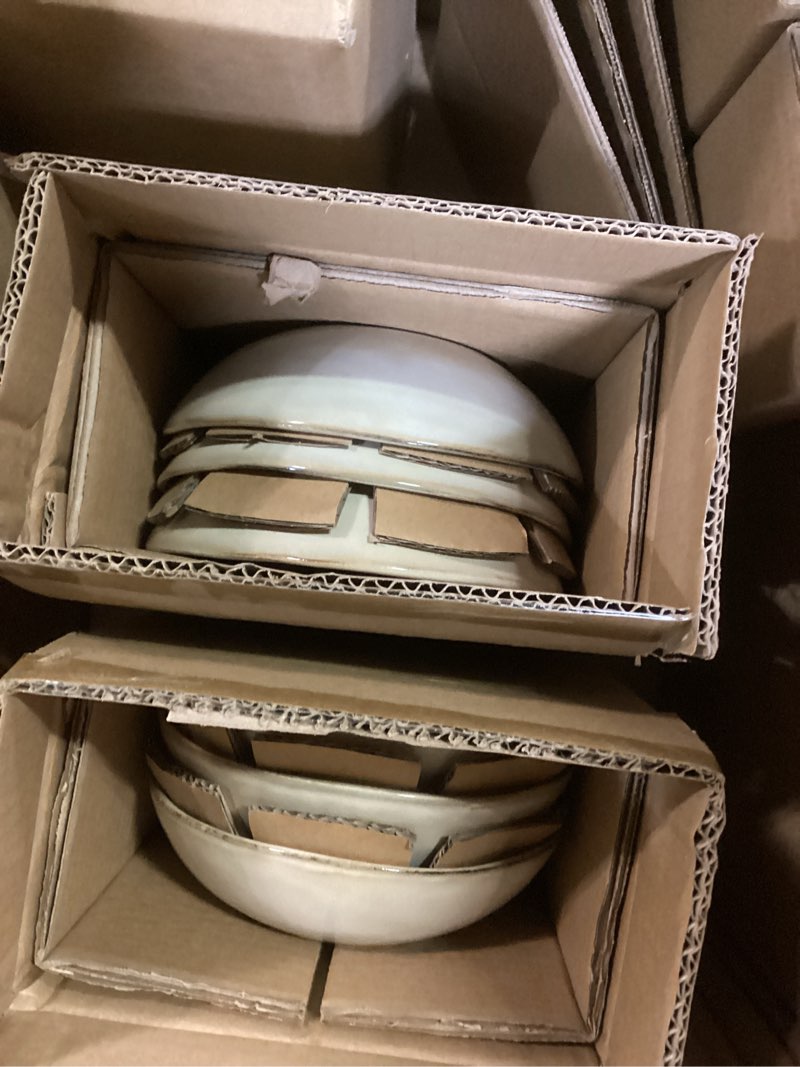 Condition photo showing As Is for amorarc ceramic dinnerware sets,handmade reactive glaze stoneware plates and bowls sets,highly scratch resistant | dishwasher & microwave safe dishes set,service for 8 (24pc) pink service for 8