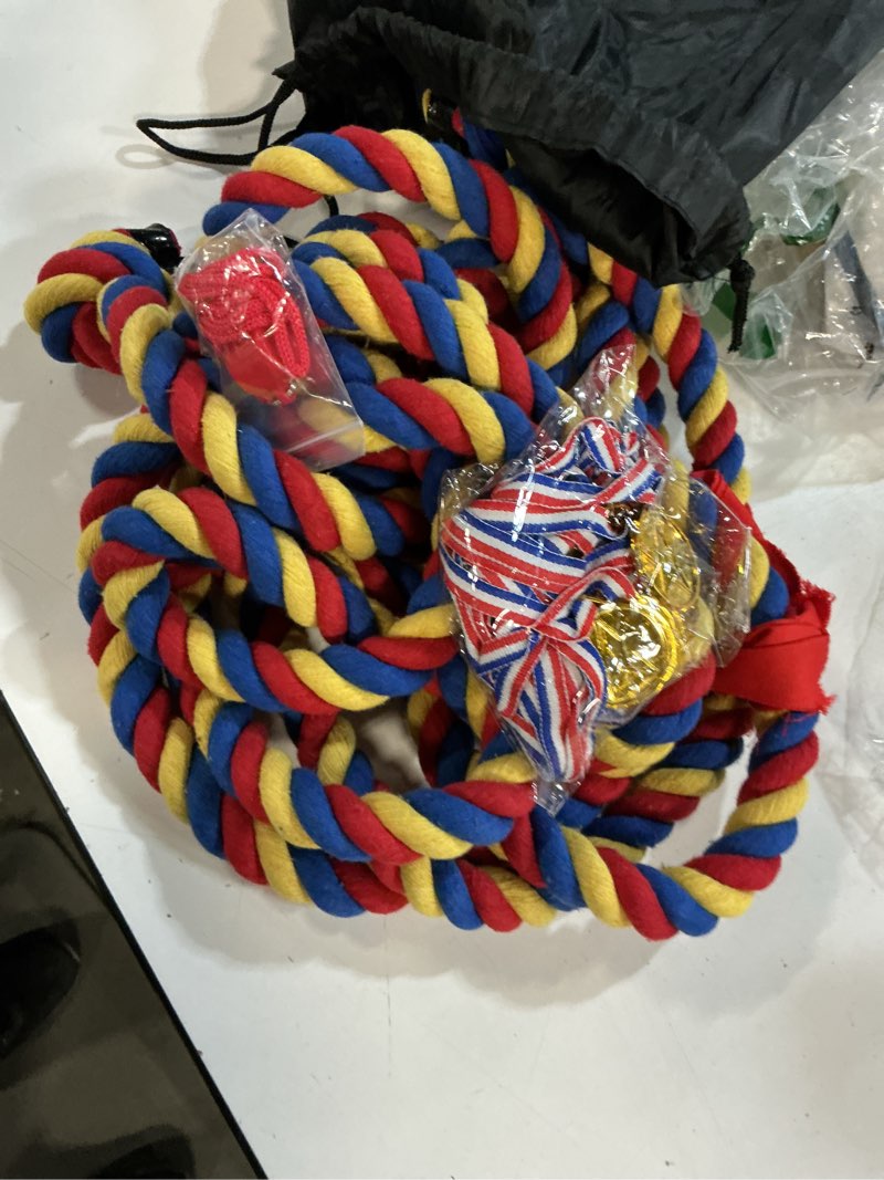 Condition photo showing Good Condition for tug of war rope for kids and adults,20/40/60ft tug a war rope for outdoor games field day family reunion birthday party games, summer outside yard backyard lawn picnic games, team building games 40ft