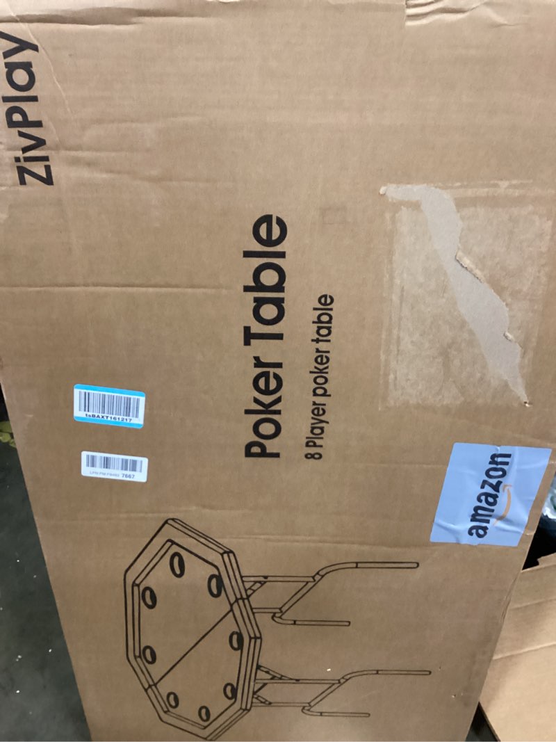 Condition photo showing New/Like New for Poker Table Foldable Texas Holdem Poker Table Portable with Folding Legs for Card Game and Casino Gambling 8 Player Octagon