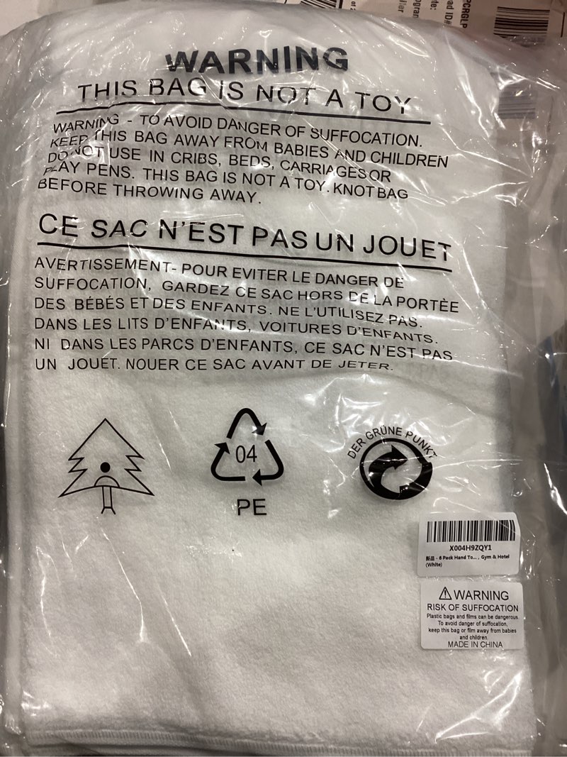 Condition photo showing New/Like New for 6 Pack Hand Towels 100% Cotton Ultra Soft for Bathroom?Kitchen?SPA?Gym & Hotel (White)