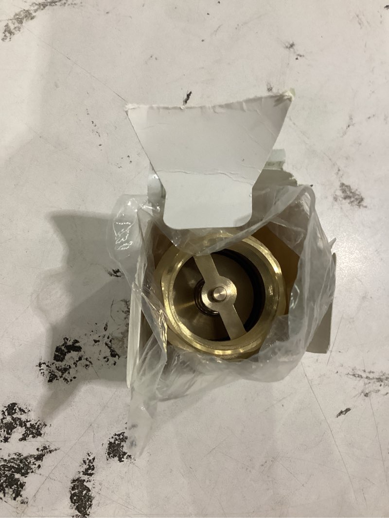 Condition photo showing Good Condition for 1-1/4" solid brass check valve, thread one-way non-return prevent water back-flow, 1.25“ npt water check valve for submersible well pump, 1-1/4 inch in-line spring check valve 1.25 inch npt