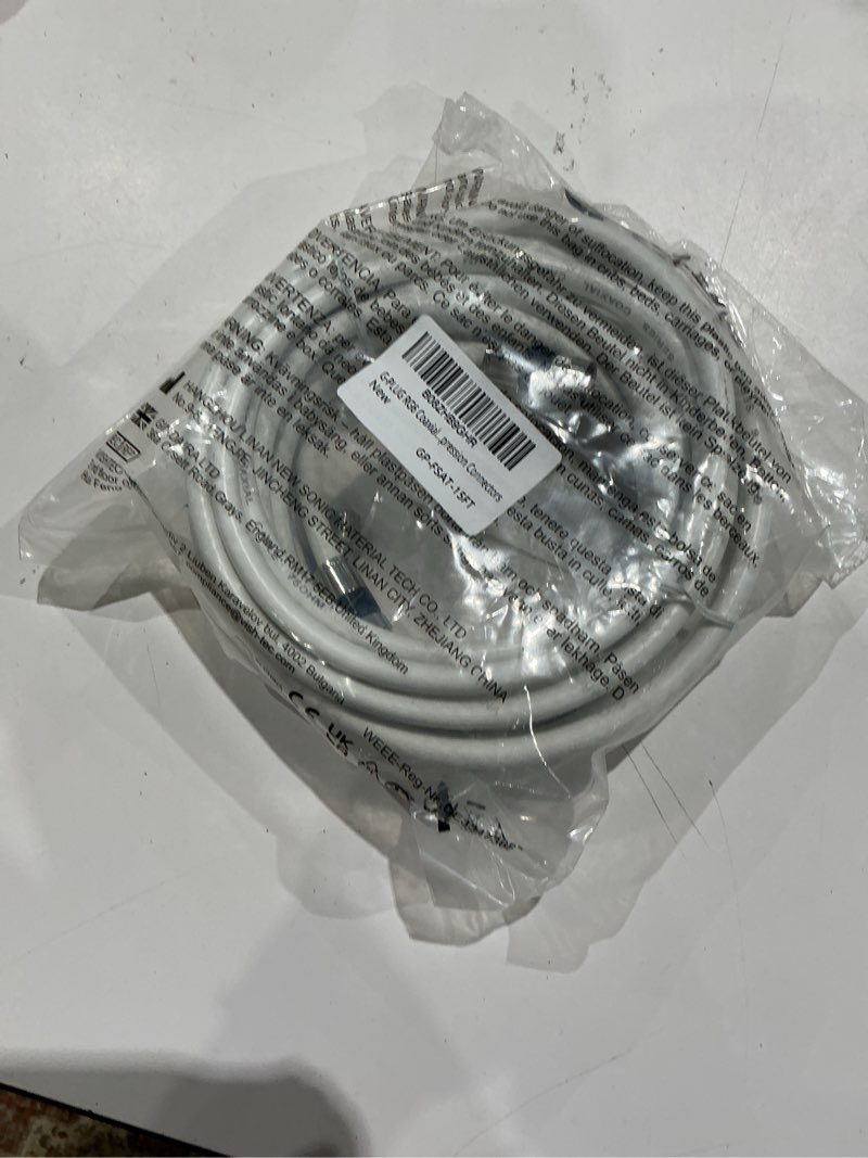 Condition photo showing Good Condition for g-plug 15ft rg6 coaxial cable connectors set - high-speed internet, broadband and digital tv aerial, satellite sky cable extension- weather-sealed double rubber o-ring and compression connectors white white 15ft