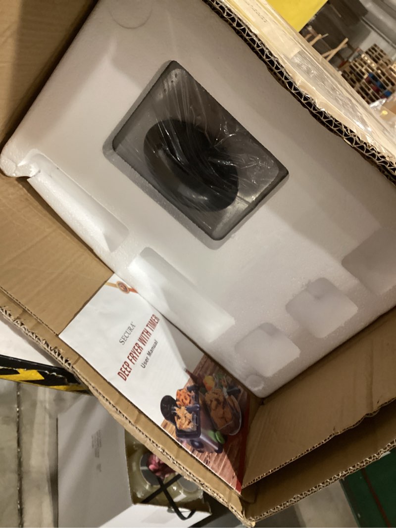 Condition photo showing New/Like New for secura 5 liters / 21-cup stainless-steel 1700-watt electric deep fryer with timer free extra odor filter, triple basket, 5.3 quarts, silver 5.3 quart silver
