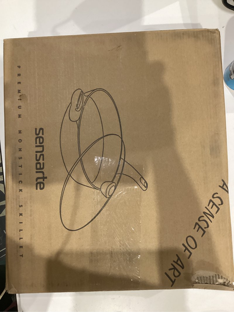 Condition photo showing New/Like New for SENSARTE Nonstick Frying Pan Skillet with Lid, 12 Inch Large Deep Frying Pan, 5 Qt Non Stick Saute Pan with Cover, Induction Pan, Healthy Non Toxic Cooking Pan with Helper Handle, PFOA PFOS Free 5QT / 12IN Classic Black