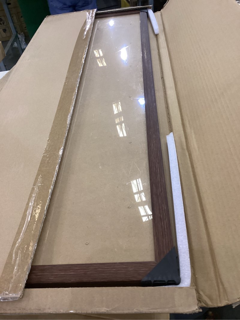 Condition photo showing Good Condition for Solid Wood 13x39 Frame - Single Frame, Rustic Walnut 13 x 39 Poster Frame for Artwork, Puzzles, Photos and Movie Posters Picture Frames 13" x 39"