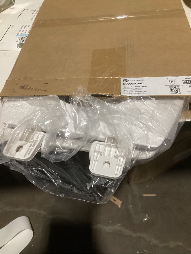 Condition photo showing New/Like New for WSSROGY Toilet seat Elongated with Slow Close Hinges, Four Bumpers Never Loosen and Easily Remove, Two Sets of Parts, Plastic, White Elongated White - Adult Seat