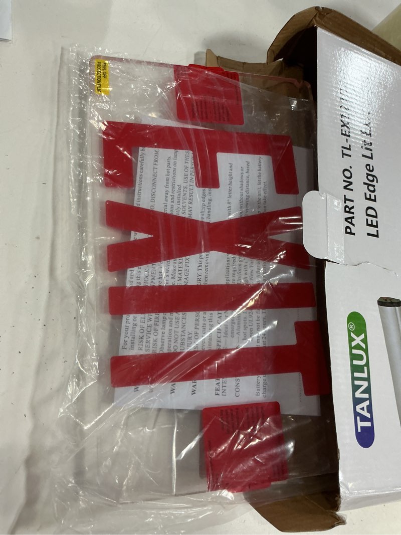 Condition photo showing Good Condition for tanlux red exit signs for business, led edge lit exit sign, ul 924, hardwired emergency exit lights with battery backup, aluminum housing with rotating acrylic clear panel, ac 120/277v, 1 pack 1 pack red, single-sign