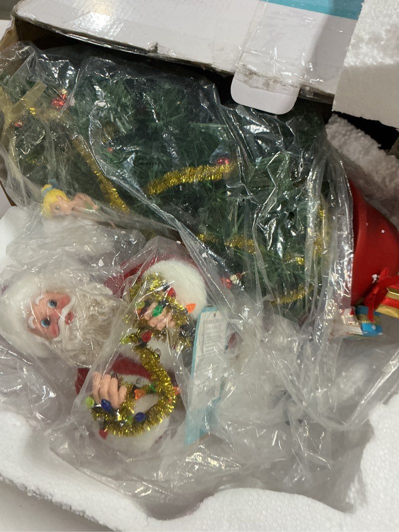Condition photo showing Good Condition for department 56 possible dreams disney tinker bell and santa a little bit of pixie dust lit figurine set, 12 inch, multicolor